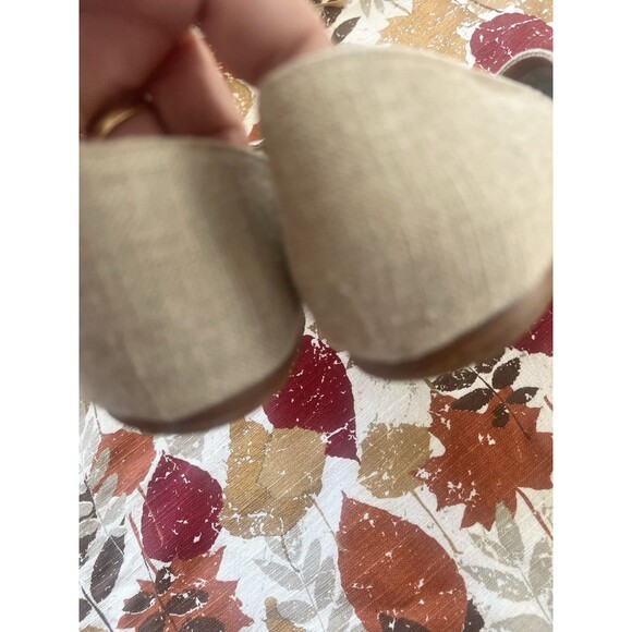 Unisa Size 9 Brown Canvas Leather Sole Round Toe Flats Made In Spain Slip On - Picture 9 of 11